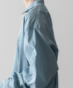 画像をギャラリービューアに読み込む, Fujimoto フジモトのWASHED OVER COTTON &amp; SILK SHIRT - DUST BLUEの公式通販サイトsession福岡セレクトショップ
