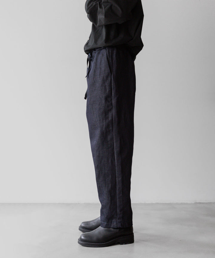 INTÉRIM - インテリムのLINEN DENIM TAPERED EASY PANTS - NAVY公式通販サイトsession福岡セレクトショップ