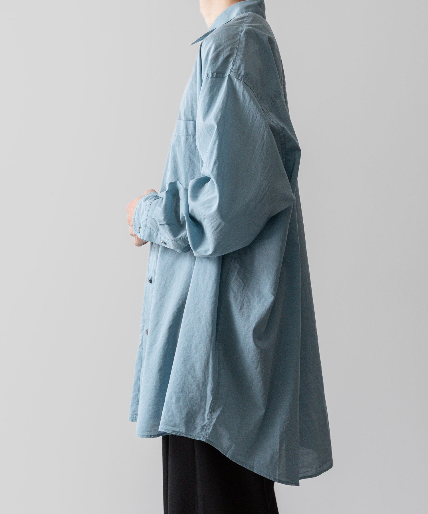 Fujimoto フジモトのWASHED OVER COTTON & SILK SHIRT - DUST BLUEの公式通販サイトsession福岡セレクトショップ