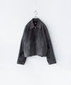 【CODA】FADED BLACK DAMAGED CANVAS CREW JACKET - BLACK