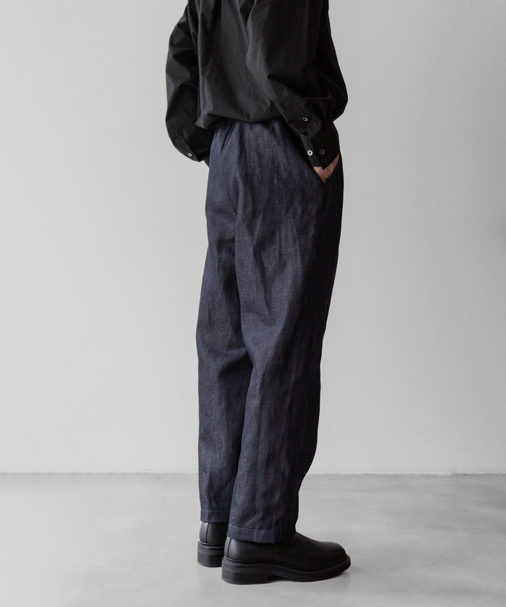 INTÉRIM - インテリムのLINEN DENIM TAPERED EASY PANTS - NAVY公式通販サイトsession福岡セレクトショップ