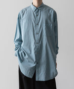 画像をギャラリービューアに読み込む, Fujimoto フジモトのWASHED OVER COTTON &amp; SILK SHIRT - DUST BLUEの公式通販サイトsession福岡セレクトショップ
