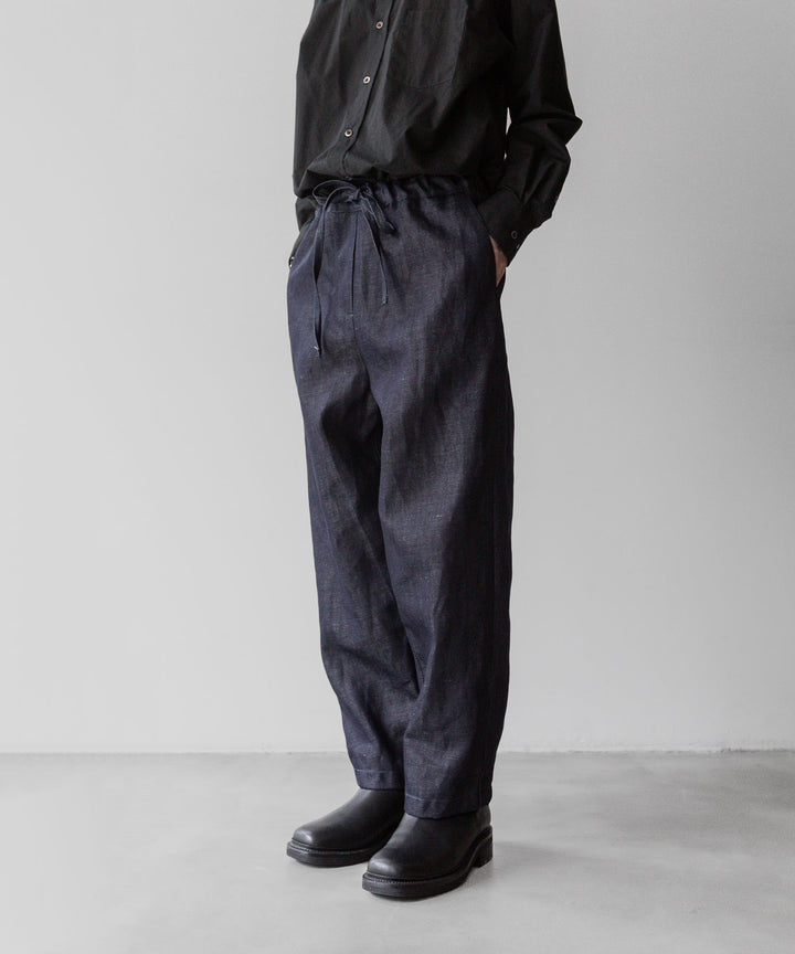 INTÉRIM - インテリムのLINEN DENIM TAPERED EASY PANTS - NAVY公式通販サイトsession福岡セレクトショップ