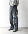 【INTÉRIM】MILK PAINT 40’S MIL BAGGY ZIPPED USED SHUTTLE DENIM TROUSERS - P.U.BLACK