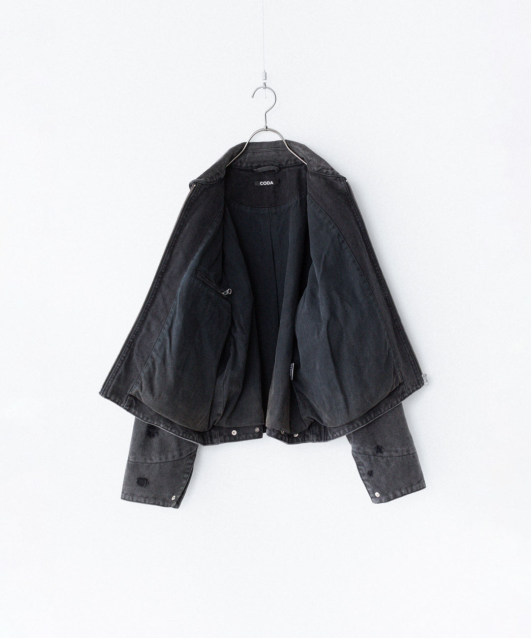 CODA コーダ FADED BLACK DAMAGED CANVAS CREW JACKETのBLACK 公式通販サイトsession福岡セレクトショップ