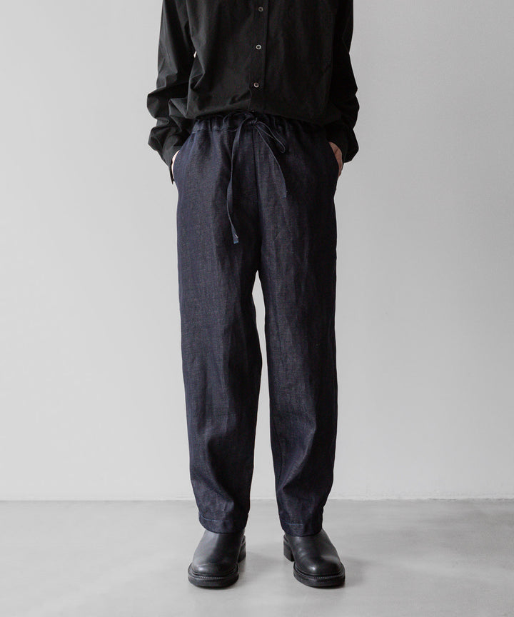 INTÉRIM - インテリムのLINEN DENIM TAPERED EASY PANTS - NAVY公式通販サイトsession福岡セレクトショップ