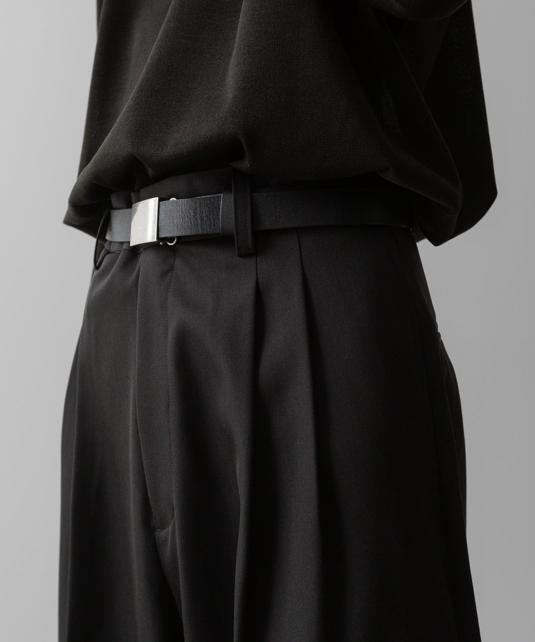ssstein(シュタイン)の24AWコレクション LONG WIDE TROUSERS (2/90 WOOL GABARDINE) - DARK CHARCOAL 公式通販サイトsession福岡セレクトショップ