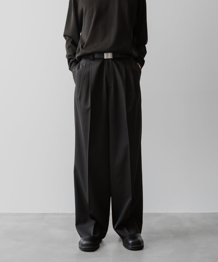 ssstein(シュタイン)の24AWコレクション LONG WIDE TROUSERS (2/90 WOOL GABARDINE) - DARK CHARCOAL 公式通販サイトsession福岡セレクトショップ