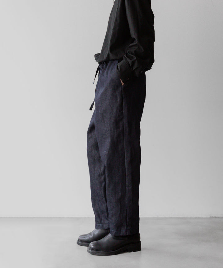 INTÉRIM - インテリムのLINEN DENIM TAPERED EASY PANTS - NAVY公式通販サイトsession福岡セレクトショップ