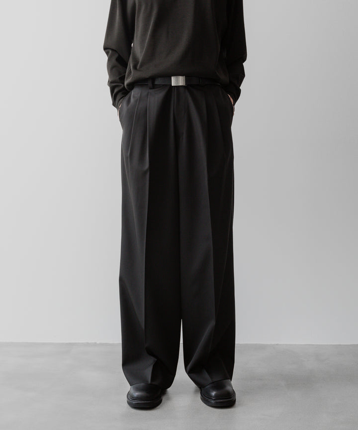 ssstein(シュタイン)の24AWコレクション LONG WIDE TROUSERS (2/90 WOOL GABARDINE) - DARK CHARCOAL 公式通販サイトsession福岡セレクトショップ