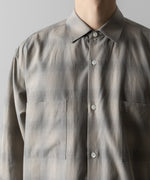 画像をギャラリービューアに読み込む, ssstein(シュタイン)のC/R CHECK OVERSIZED DOWN PAT SHIRT - TAUPE×GREY OMBREの公式通販サイトsession福岡セレクトショップ
