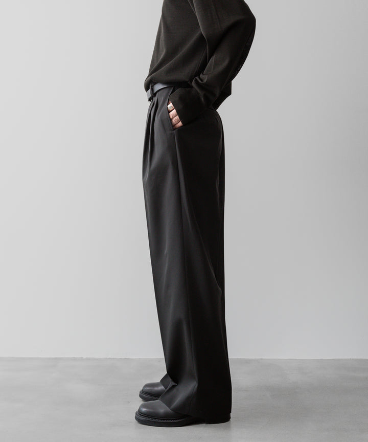 ssstein(シュタイン)の24AWコレクション LONG WIDE TROUSERS (2/90 WOOL GABARDINE) - DARK CHARCOAL 公式通販サイトsession福岡セレクトショップ
