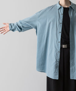 Fujimoto フジモトのWASHED OVER COTTON & SILK SHIRT - DUST BLUEの公式通販サイトsession福岡セレクトショップ