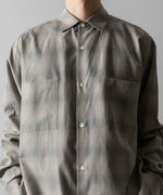 画像をギャラリービューアに読み込む, ssstein(シュタイン)のC/R CHECK OVERSIZED DOWN PAT SHIRT - TAUPE×GREY OMBREの公式通販サイトsession福岡セレクトショップ
