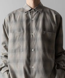 ssstein(シュタイン)のC/R CHECK OVERSIZED DOWN PAT SHIRT - TAUPE×GREY OMBREの公式通販サイトsession福岡セレクトショップ