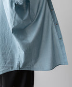 画像をギャラリービューアに読み込む, Fujimoto フジモトのWASHED OVER COTTON &amp; SILK SHIRT - DUST BLUEの公式通販サイトsession福岡セレクトショップ
