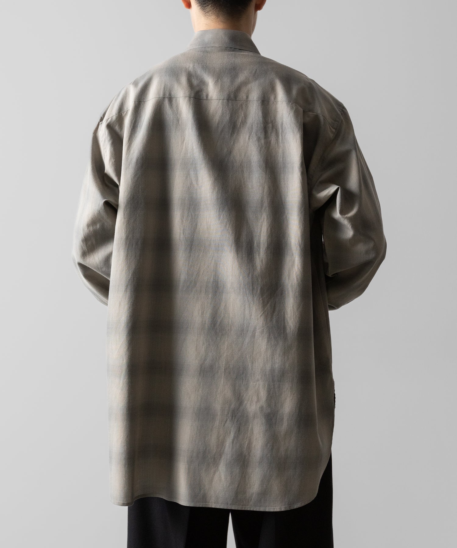 ssstein(シュタイン)のC/R CHECK OVERSIZED DOWN PAT SHIRT - TAUPE×GREY OMBREの公式通販サイトsession福岡セレクトショップ