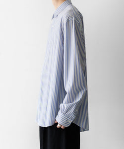 KANEMASA PHIL.】46G STRIPE MODEST SHIRT - SAX BLACK | 公式通販