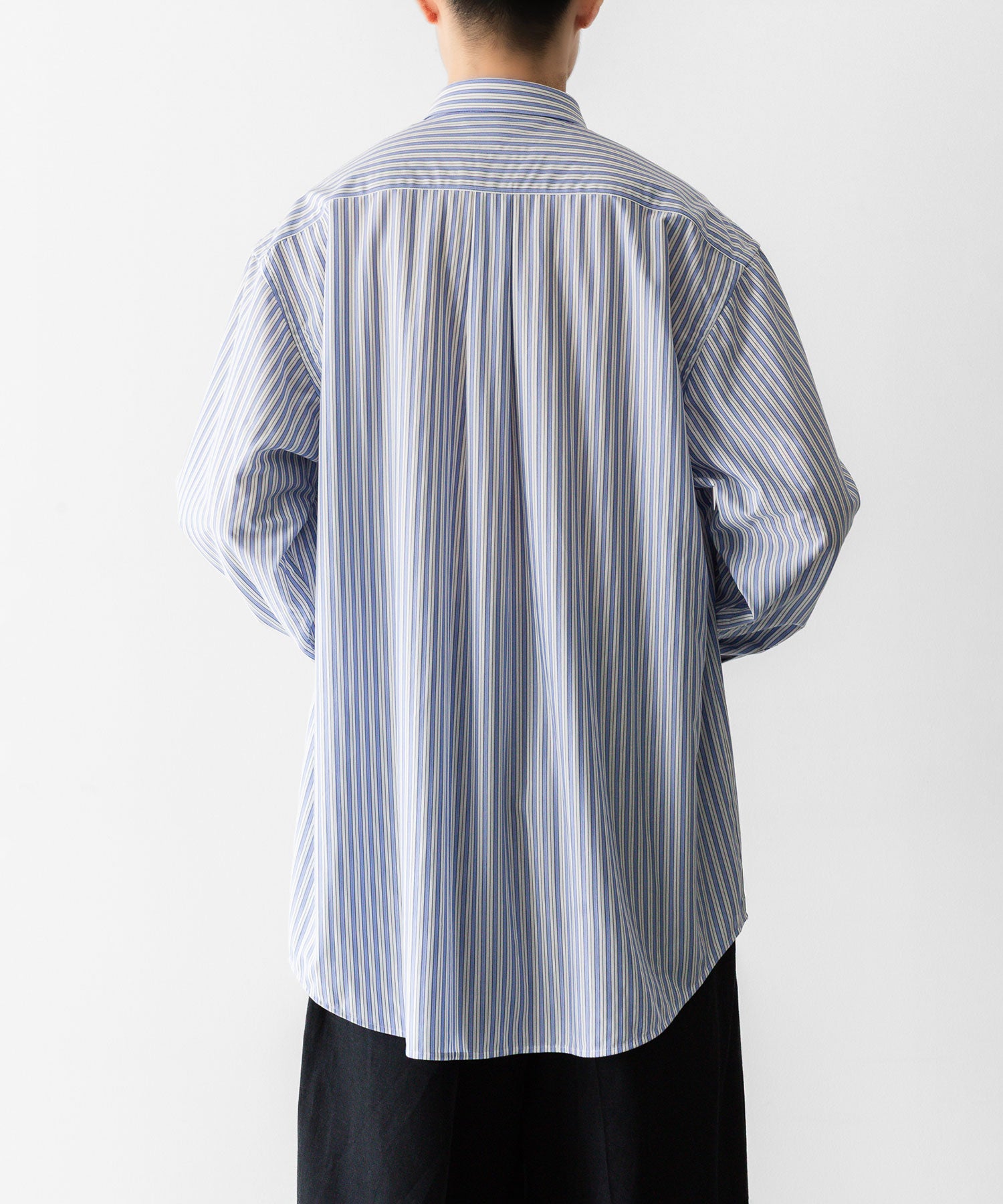 KANEMASA PHIL.】46G STRIPE MODEST SHIRT - SAX BLACK | 公式通販