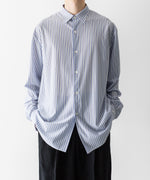 画像をギャラリービューアに読み込む, KANEMASA PHIL. カネマサフィルの46G STRIPE MODEST SHIRTのSAX BLACK公式通販session福岡セレクトショップ

