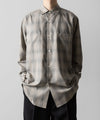 【ssstein】C/R CHECK OVERSIZED DOWN PAT SHIRT - TAUPE×GREY OMBRE