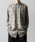 画像をギャラリービューアに読み込む, ssstein(シュタイン)のC/R CHECK OVERSIZED DOWN PAT SHIRT - TAUPE×GREY OMBREの公式通販サイトsession福岡セレクトショップ
