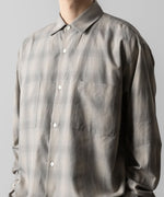 画像をギャラリービューアに読み込む, ssstein(シュタイン)のC/R CHECK OVERSIZED DOWN PAT SHIRT - TAUPE×GREY OMBREの公式通販サイトsession福岡セレクトショップ
