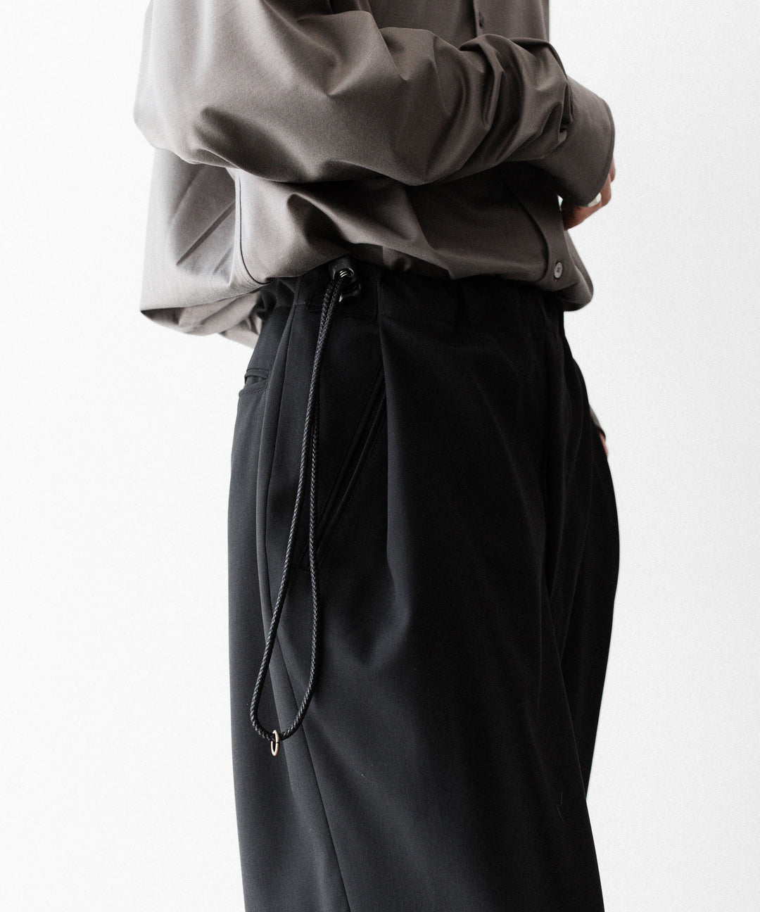 ANTHEM A-アンセムエーのWASHABLE WOOL NO-BRAINER PANTSのBLACK公式通販サイトsession福岡セレクトショップ