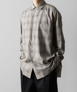 ssstein(シュタイン)のC/R CHECK OVERSIZED DOWN PAT SHIRT - TAUPE×GREY OMBREの公式通販サイトsession福岡セレクトショップ