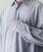 画像をギャラリービューアに読み込む, KANEMASA PHIL. カネマサフィルの46G STRIPE MODEST SHIRTのSAX BLACK公式通販session福岡セレクトショップ
