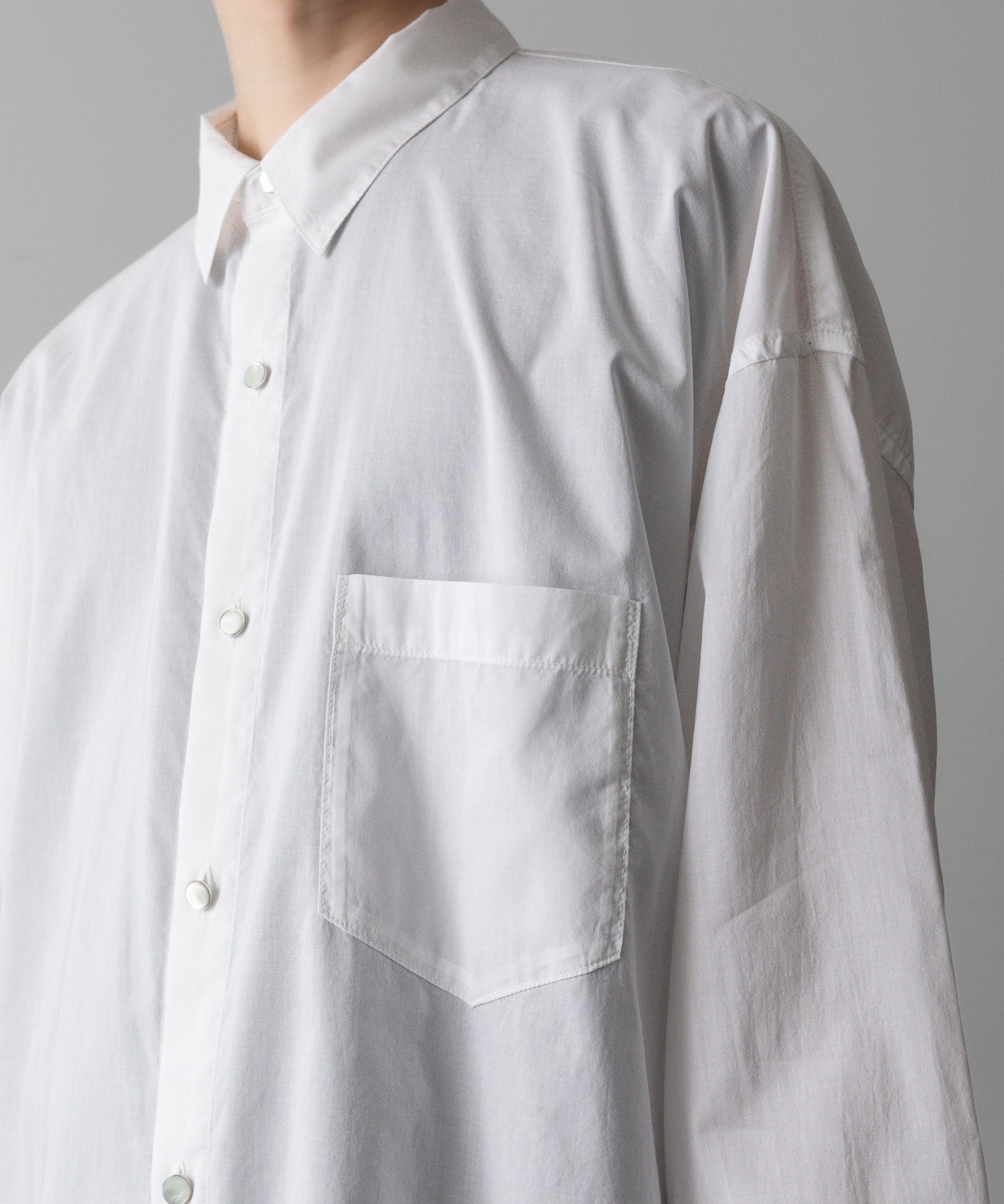 Fujimoto フジモトのWASHED OVER COTTON & SILK SHIRT - WHITEの公式通販サイトsession福岡セレクトショップ