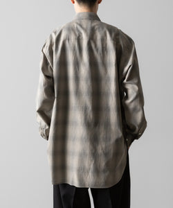 ssstein(シュタイン)のC/R CHECK OVERSIZED DOWN PAT SHIRT - TAUPE×GREY OMBREの公式通販サイトsession福岡セレクトショップ