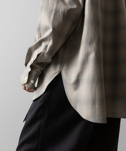 ssstein(シュタイン)のC/R CHECK OVERSIZED DOWN PAT SHIRT - TAUPE×GREY OMBREの公式通販サイトsession福岡セレクトショップ