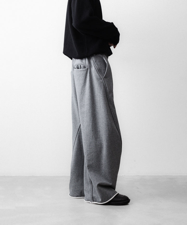 【KANEMASA PHIL.】36G HEATHER DRAPING PANTS - CHARCOAL DYE