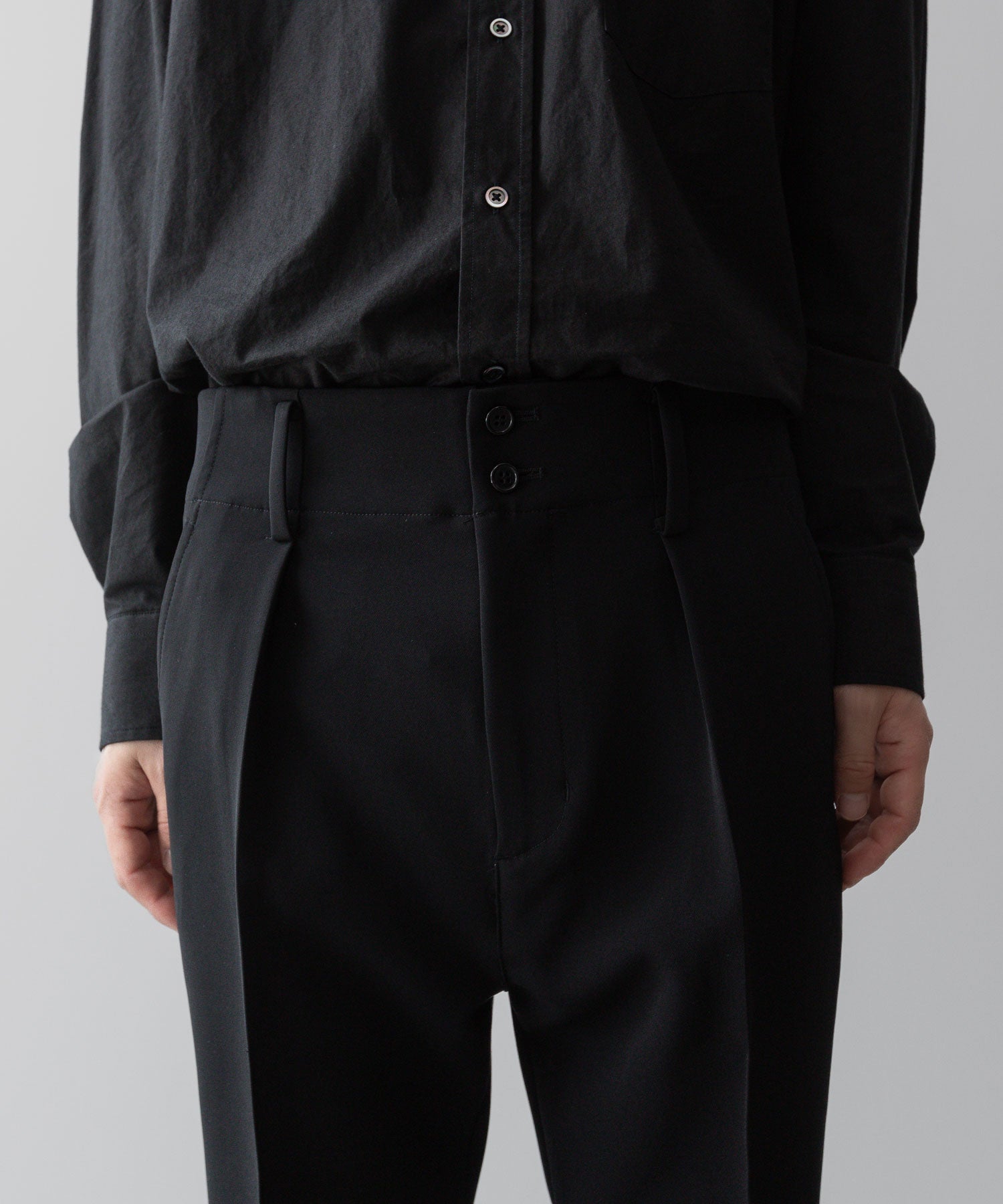 ANTHEM Aアンセムエー のSPONGY TWILL SLIM STRETCH PANTS - BLACKの公式通販サイトsession福岡セレクトショップ