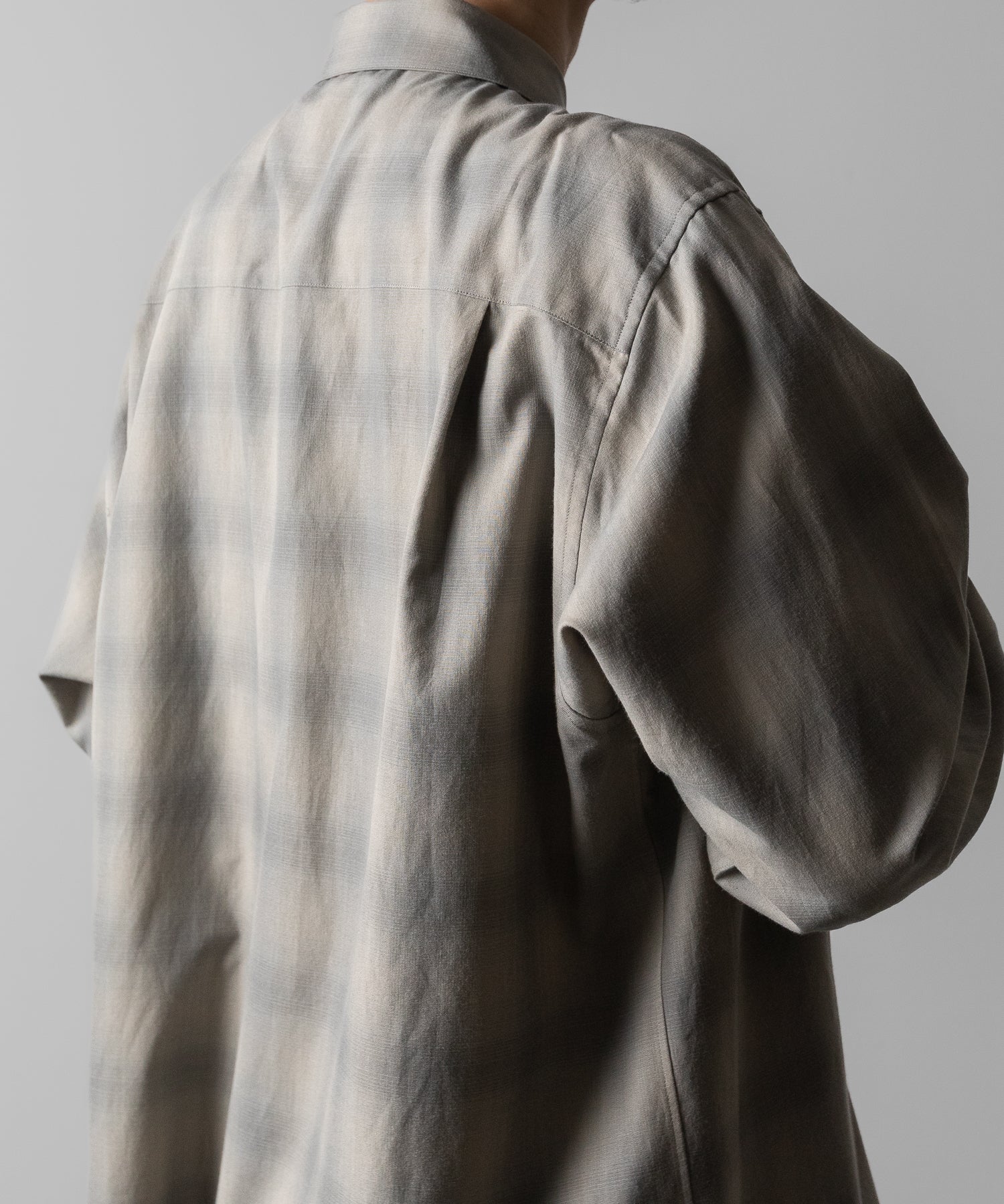 ssstein(シュタイン)のC/R CHECK OVERSIZED DOWN PAT SHIRT - TAUPE×GREY OMBREの公式通販サイトsession福岡セレクトショップ