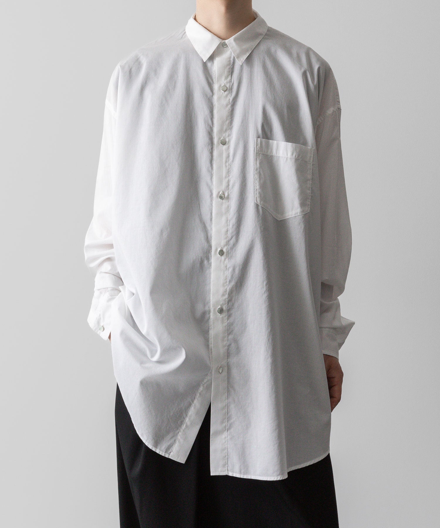 Fujimoto フジモトのWASHED OVER COTTON & SILK SHIRT - WHITEの公式通販サイトsession福岡セレクトショップ