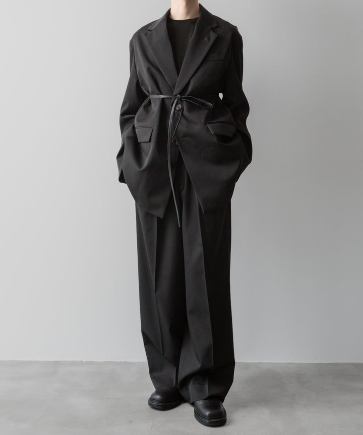 ssstein(シュタイン)の24AWコレクション LONG WIDE TROUSERS (2/90 WOOL GABARDINE) - DARK CHARCOAL 公式通販サイトsession福岡セレクトショップ