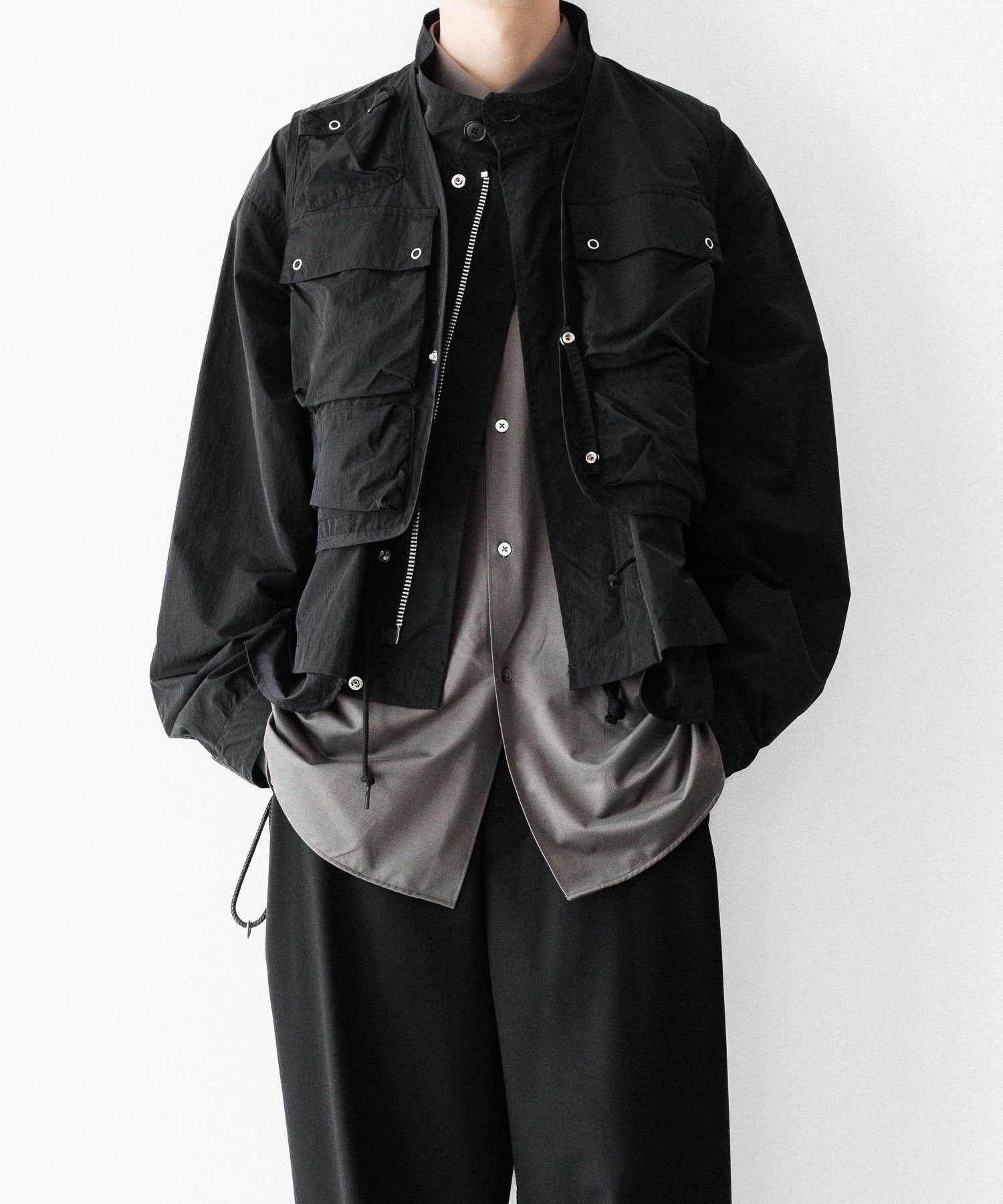ANTHEM A / アンセムエー】DOCKING NYLON SHORT BLOUSON - BLACK