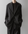 【ssstein】OVERSIZED SINGLE BREASTED LONG JACKET - DARK CHARCOAL