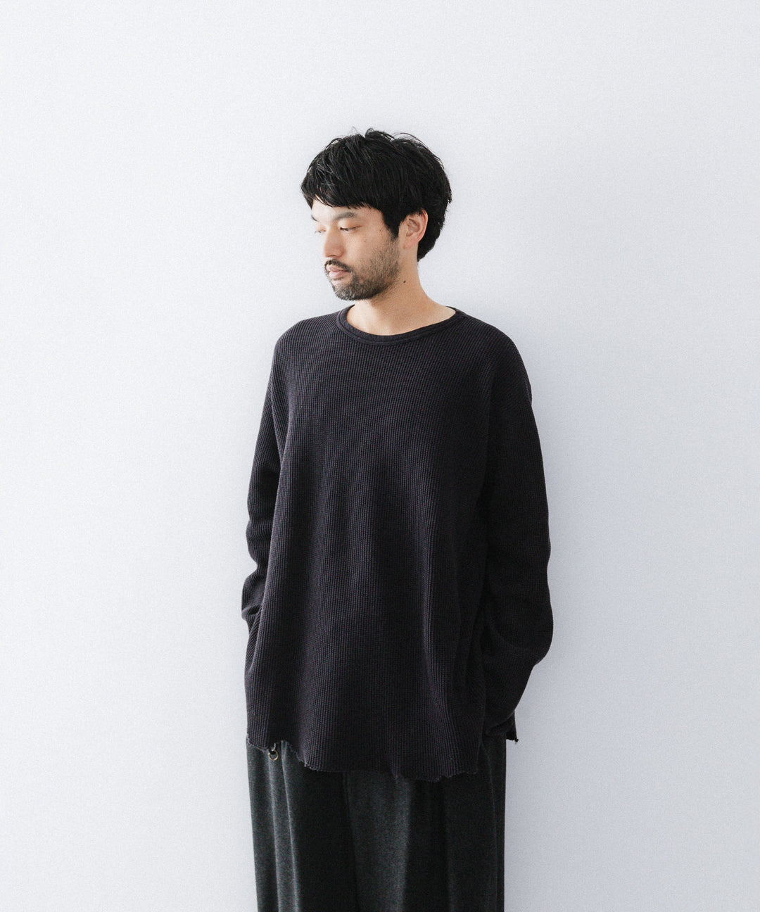 concause-コンコースのWAFFLE SHIRTのBLACK公式通販サイトsession福岡セレクトショップ