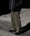 【INTÉRIM】   HEAVY PIMA TWILL  BELTED MIL BAGGY TROUSER - ARMY GREEN