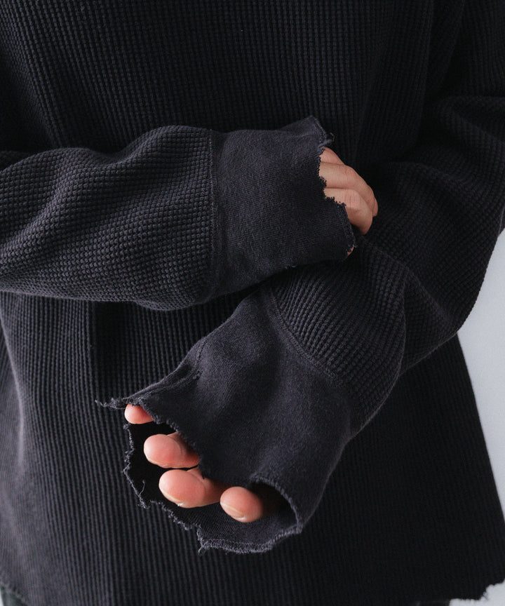 concause-コンコースのWAFFLE SHIRTのBLACK公式通販サイトsession福岡セレクトショップ