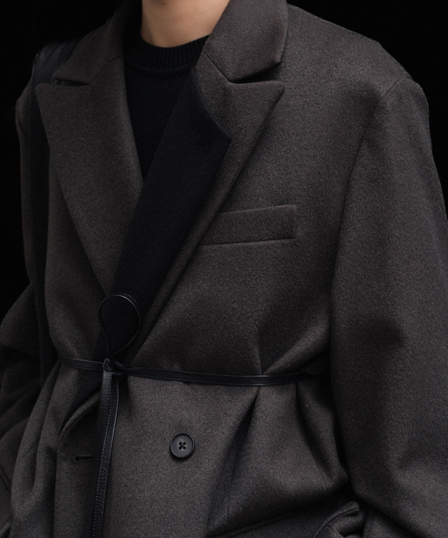 ssstein / シュタイン】OVERSIZED DOUBLE LAPELED JACKET - GREY KHAKI