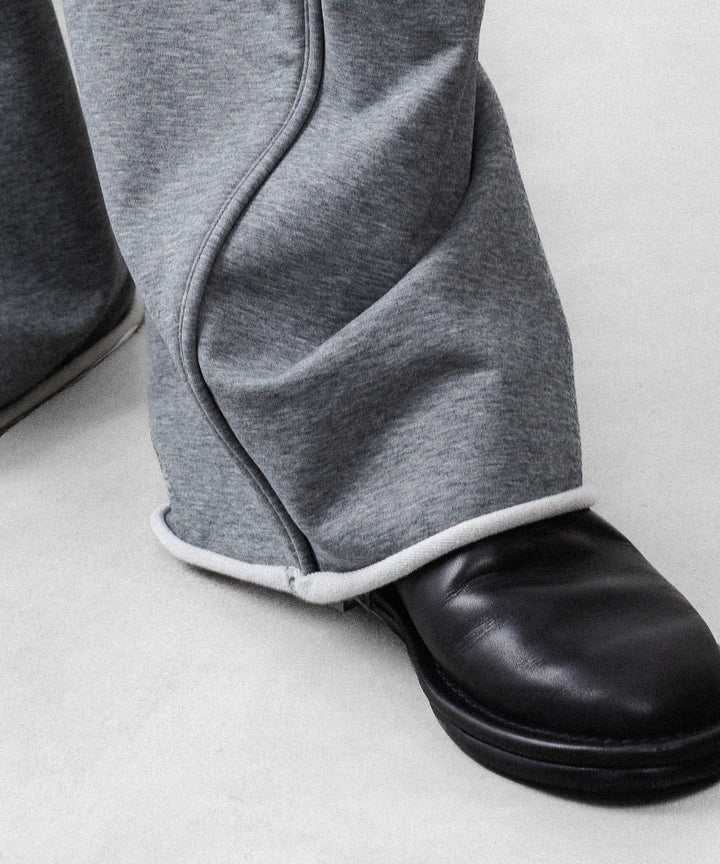 【KANEMASA PHIL.】36G HEATHER DRAPING PANTS - CHARCOAL DYE