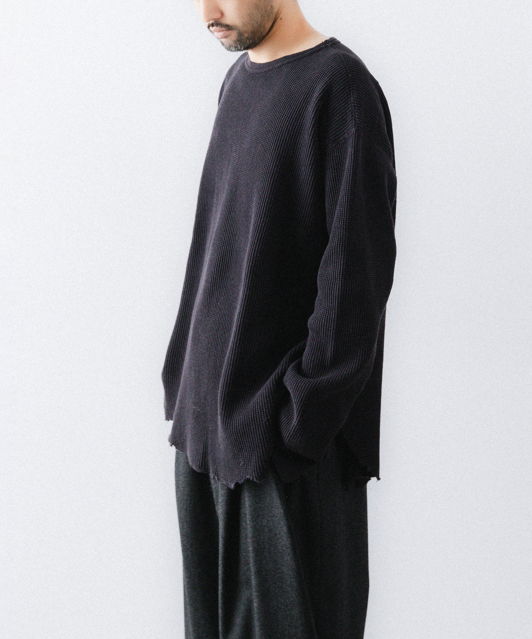 concause-コンコースのWAFFLE SHIRTのBLACK公式通販サイトsession福岡セレクトショップ