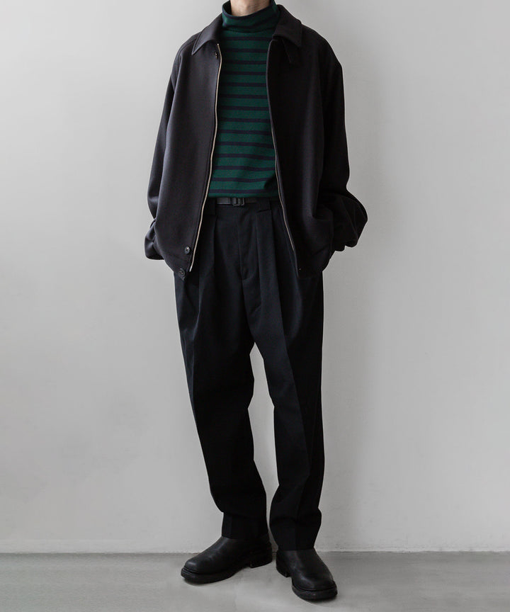 【INTÉRIM】インテリムのHYPER BIG SUVIN GIZA BASQUE HIGH NECK BORDER SHIRT - GREEN × BLACK sessionセッション福岡セレクトショップ 公式通販サイト