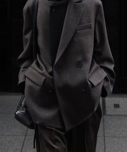 ssstein / シュタイン】OVERSIZED DOUBLE LAPELED JACKET - GREY KHAKI