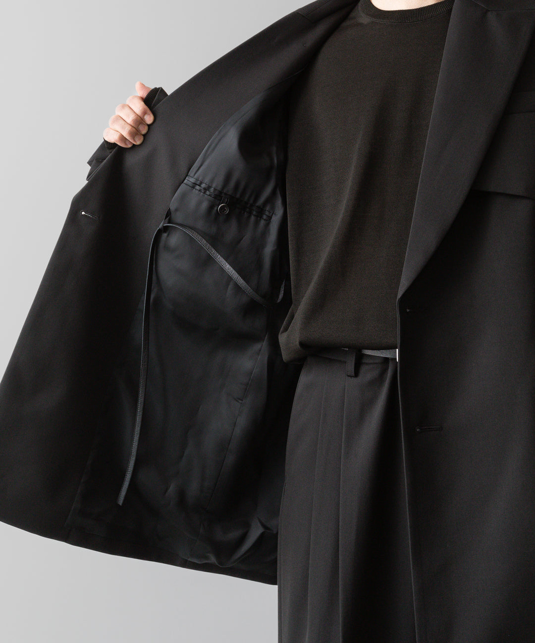 ssstein(シュタイン)の24AWコレクション OVERSIZED LAPELED COMBINATION JACKET - DARK CHARCOAL 公式通販サイトsession福岡セレクトショップ