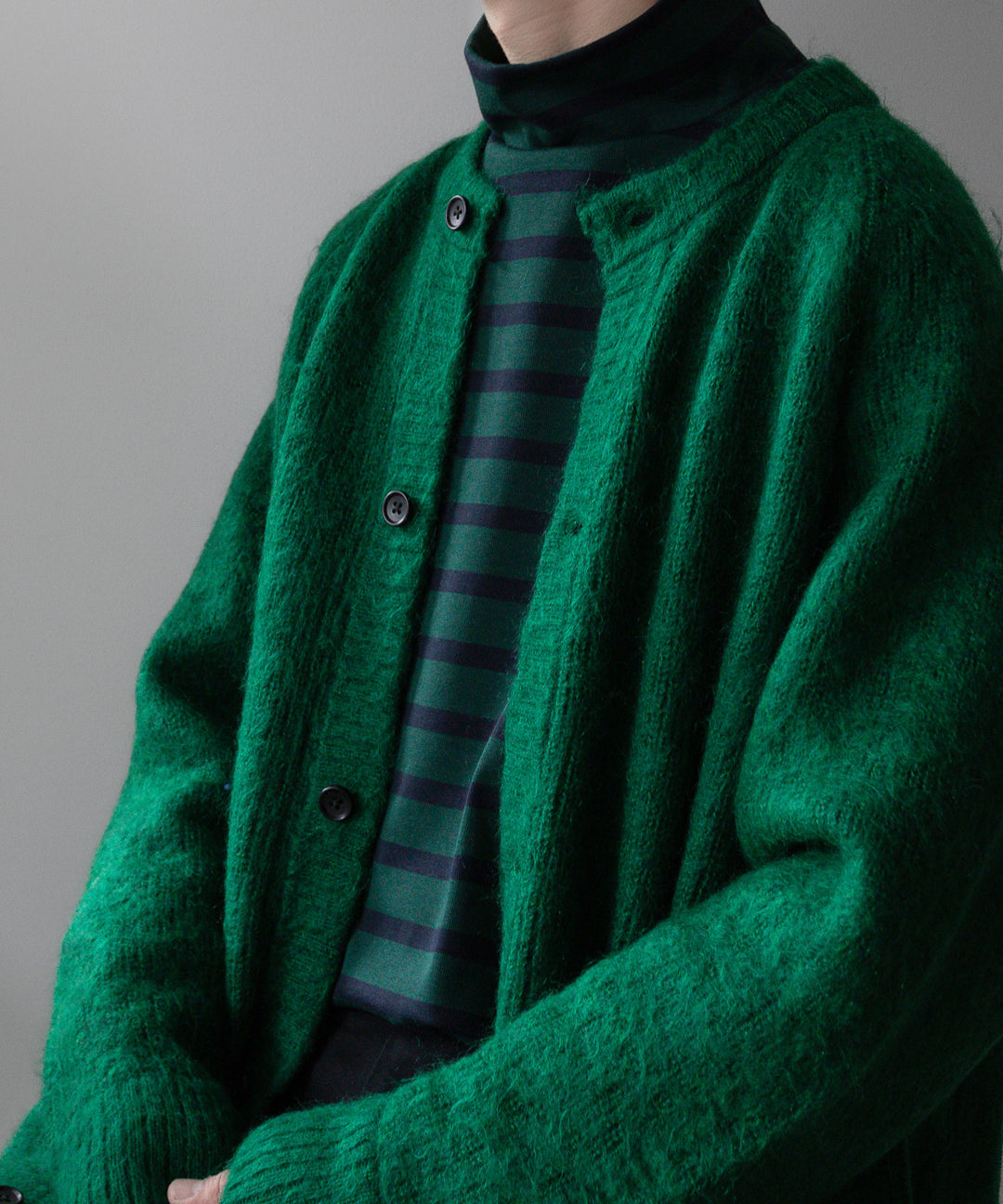 stein(シュタイン)の23AWコレクションKID MOHAIR KNIT CARDIGANのGREEN sessionセッション福岡セレクトショップ 公式通販サイト